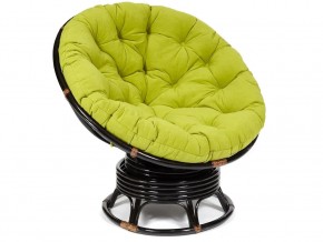 Кресло-качалка Papasan w 23/01 B с подушкой Antique brown, флок Олива в Бакале - bakal.magazin-mebel74.ru | фото