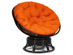 Кресло-качалка Papasan w 23/01 B с подушкой Antique brown, ткань Оранжевый в Бакале - bakal.magazin-mebel74.ru | фото