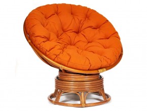 Кресло-качалка Papasan w 23/01 B с подушкой Cognac, ткань Оранжевый в Бакале - bakal.magazin-mebel74.ru | фото