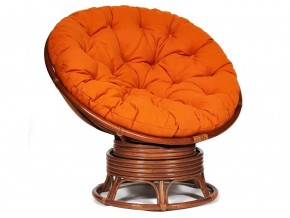 Кресло-качалка Papasan w 23/01 B с подушкой Pecan, ткань Оранжевый в Бакале - bakal.magazin-mebel74.ru | фото