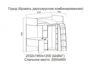 Кровать двухъярусная комбинированная в Бакале - bakal.magazin-mebel74.ru | фото