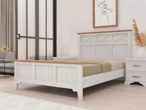 Кровать Грация-5 1600 Белый античный с карнизом Сосна в Бакале - bakal.magazin-mebel74.ru | фото