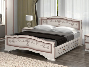 Кровать Карина-6 с 2-мя ящиками 1800 Дуб молочный в Бакале - bakal.magazin-mebel74.ru | фото