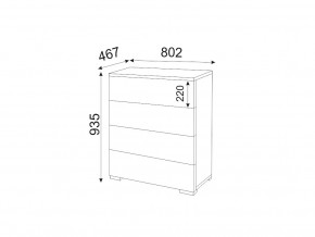 М05 (ручка брусок) Комод (4 ящика) в Бакале - bakal.magazin-mebel74.ru | фото