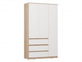 Шкаф ШР-3 с ящиками Сити белый/сонома в Бакале - bakal.magazin-mebel74.ru | фото